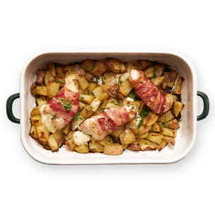 poulet-ail-et-fines-herbes-lard-et-pommes-de-terre