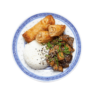 aubergines-teriyaki-riz-et-nems-au-poulet