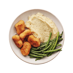 veggie-nuggets-mashed-potatoes-and-green-beans