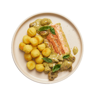 saumon-au-pesto-champignons-et-pommes-noisettes