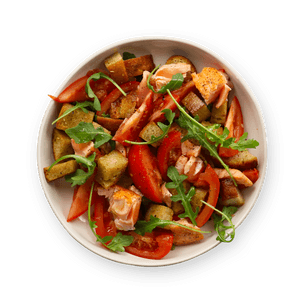 salmon-panzanella