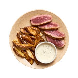 Filet de canard, pommes de terre & sauce gorgonzola