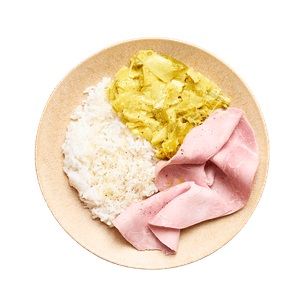 jambon-fondue-de-poireaux-au-curry-et-riz