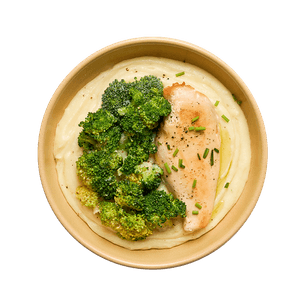 poulet-puree-aux-fines-herbes-et-brocolis