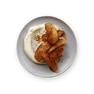 pomme-caramelisee-et-creme-crue