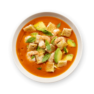 gazpacho-repas-crevette-et-avocat