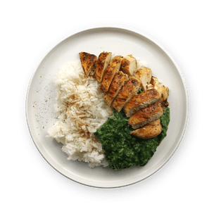 chicken-breast-creamed-spinach-and-rice
