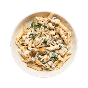 pates-cremeuses-au-poulet-champignons-et-epinards