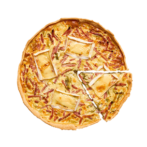 Quiche aux poireaux, jambon & Pavé d'Affinois