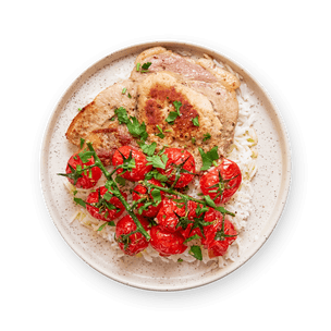 cote-de-porc-et-tomates-cerises-roties