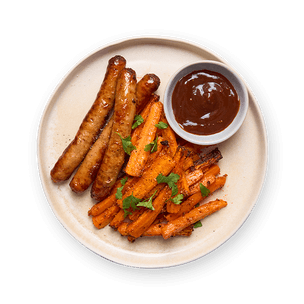 chipolatas-et-frites-de-carottes-au-air-fryer