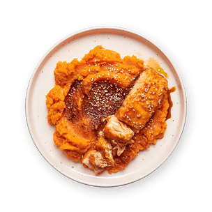 saumon-marine-et-puree-de-patate-douce