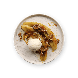 banane-caramelisee-miel-et-glace-vanille