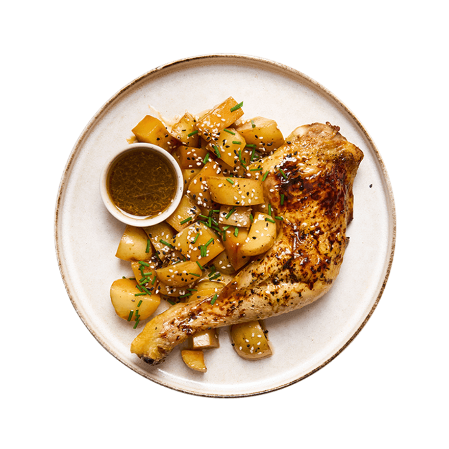 Cuisse de poulet & pommes de terre teriyaki