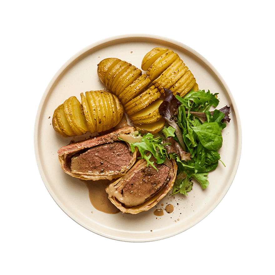 Magret de canard en croûte feuilletée & pommes de terre hasselback