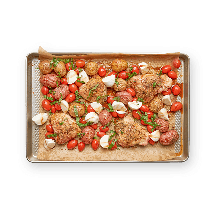 Poulet caprese & pommes de terre au air-fryer