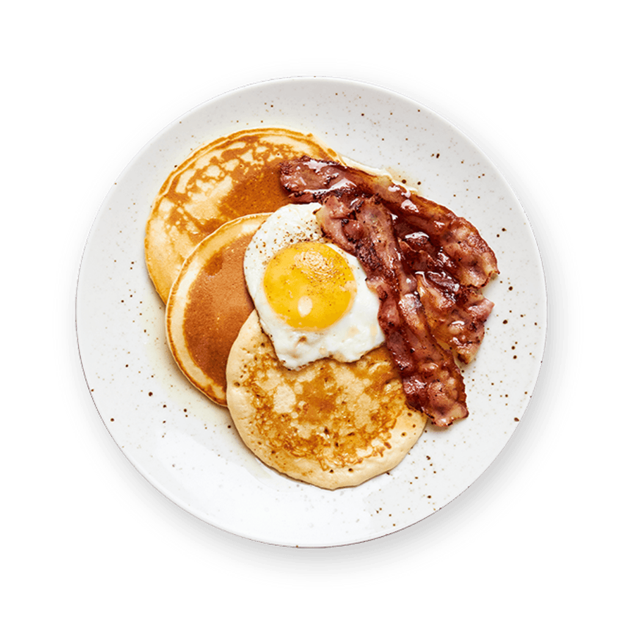 Pancakes salés aux œufs & bacon