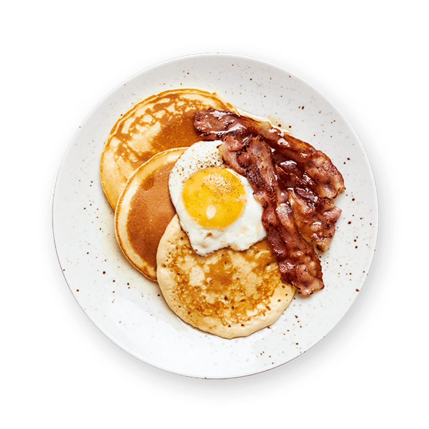 Eggs & bacon pancakes