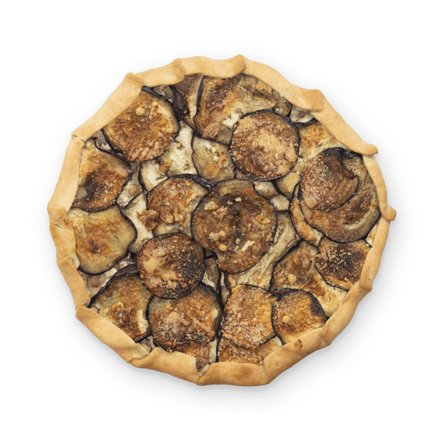 Tarte aubergine ricotta noix