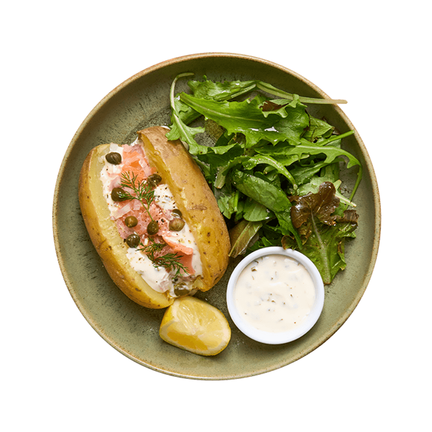 Pommes de terre en robe des champs au saumon fumé