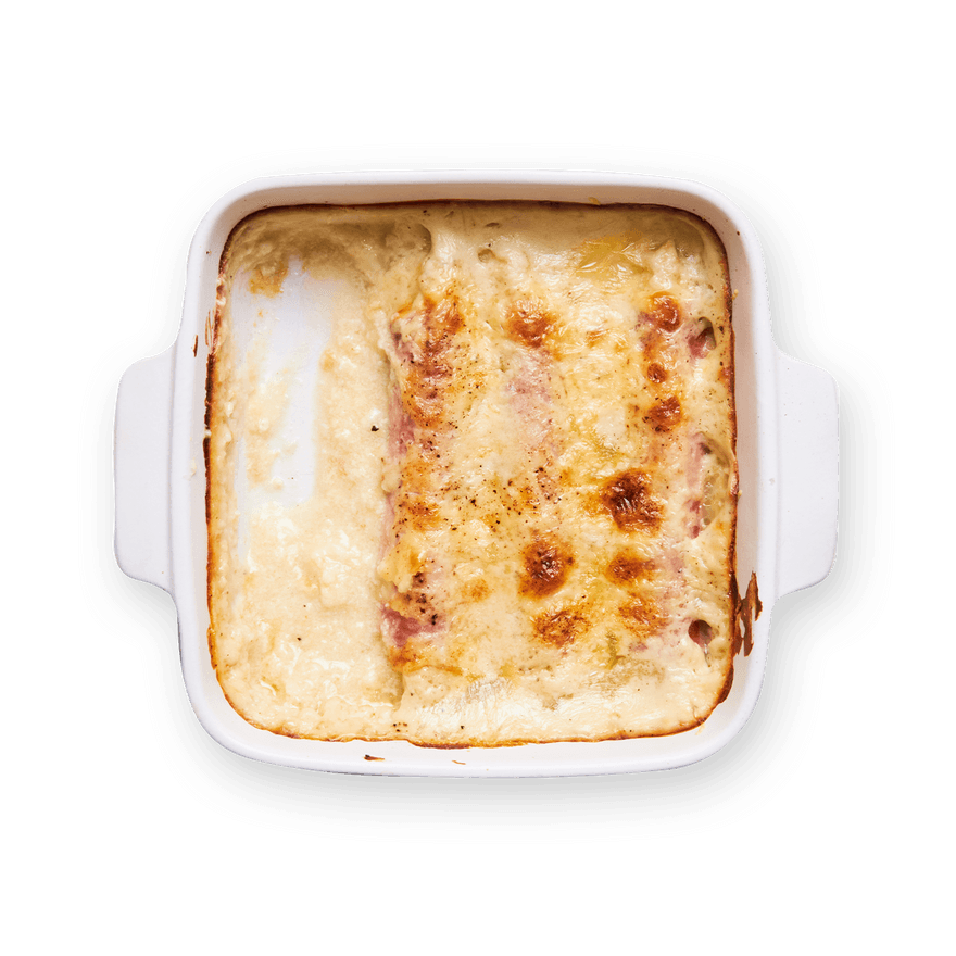 Gratin d'asperges au jambon