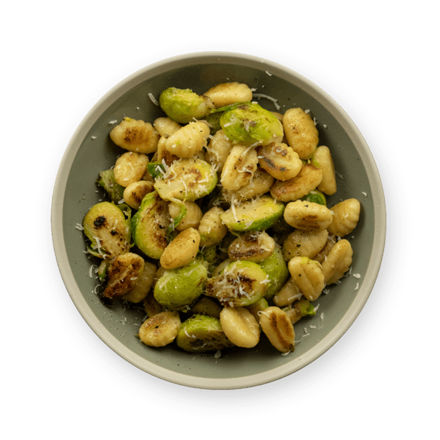 Gnocchi poêlés aux choux de Bruxelles