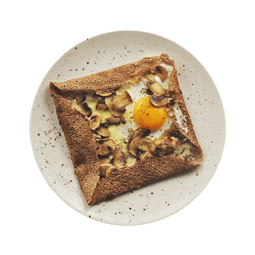 Galette champignons & œuf miroir