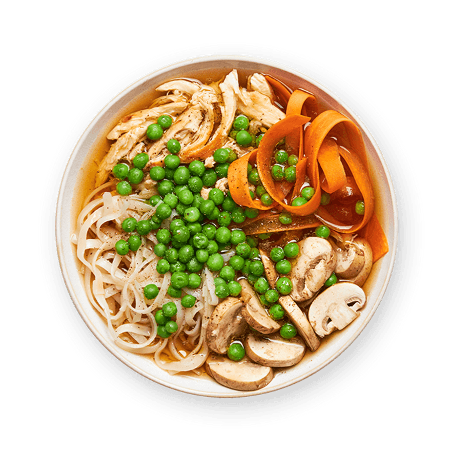 Chicken Soup with Rice Noodles & Veggies