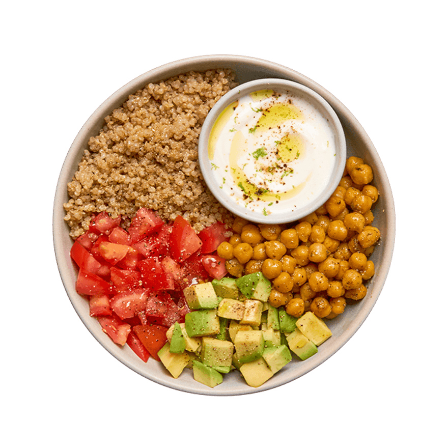 Bowl pois chiches au cumin, quinoa & avocat