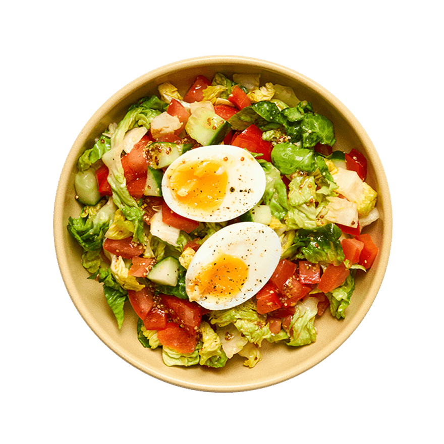 Salade de crudités & œuf mollet