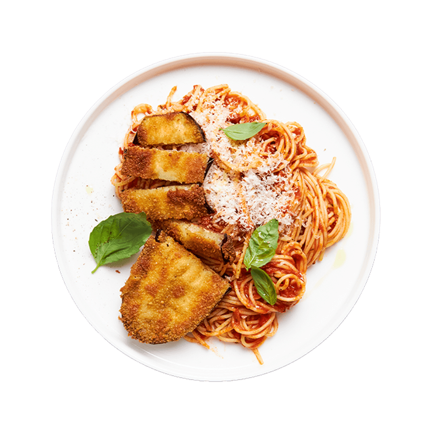 spaghettis aux aubergines et au parmesan