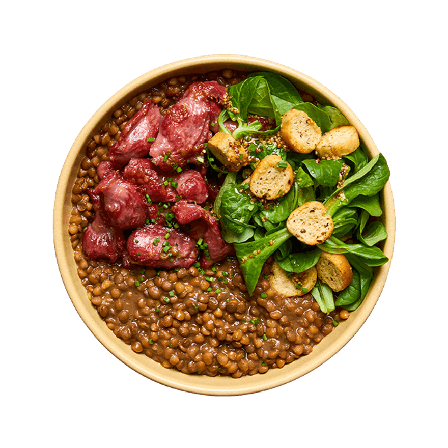 Bowl de lentilles & gésiers