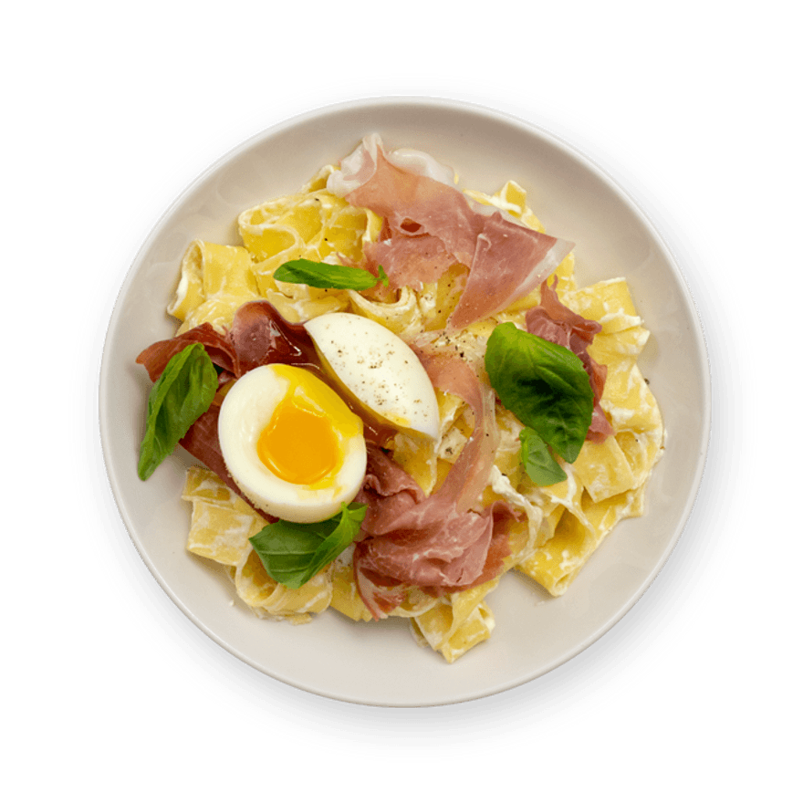 Pappardelle crémeuses & prosciutto