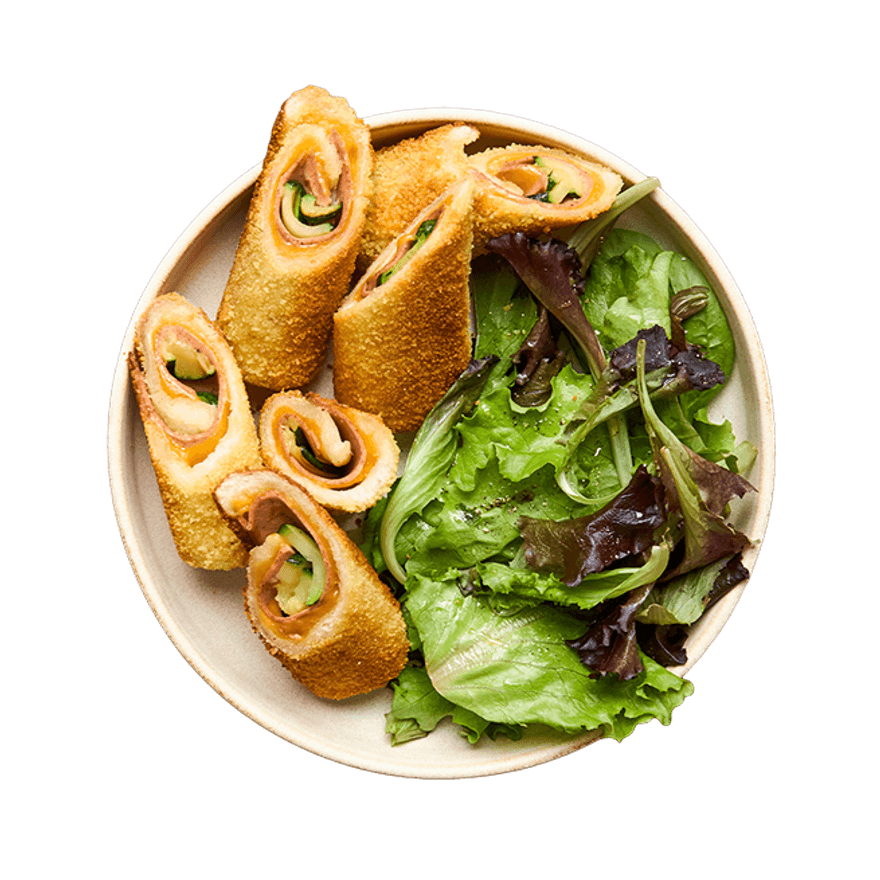 Roulés panés végé aux courgettes & cheddar