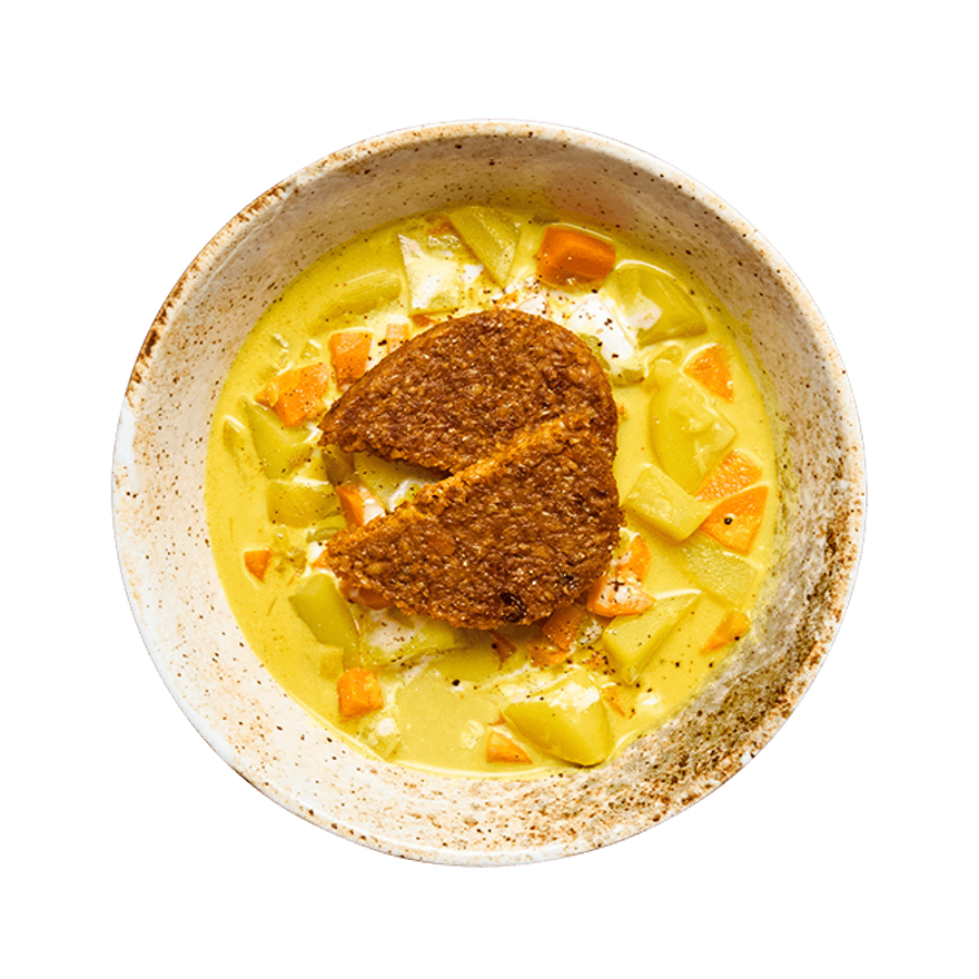 Galettes végé & légumes coco curry