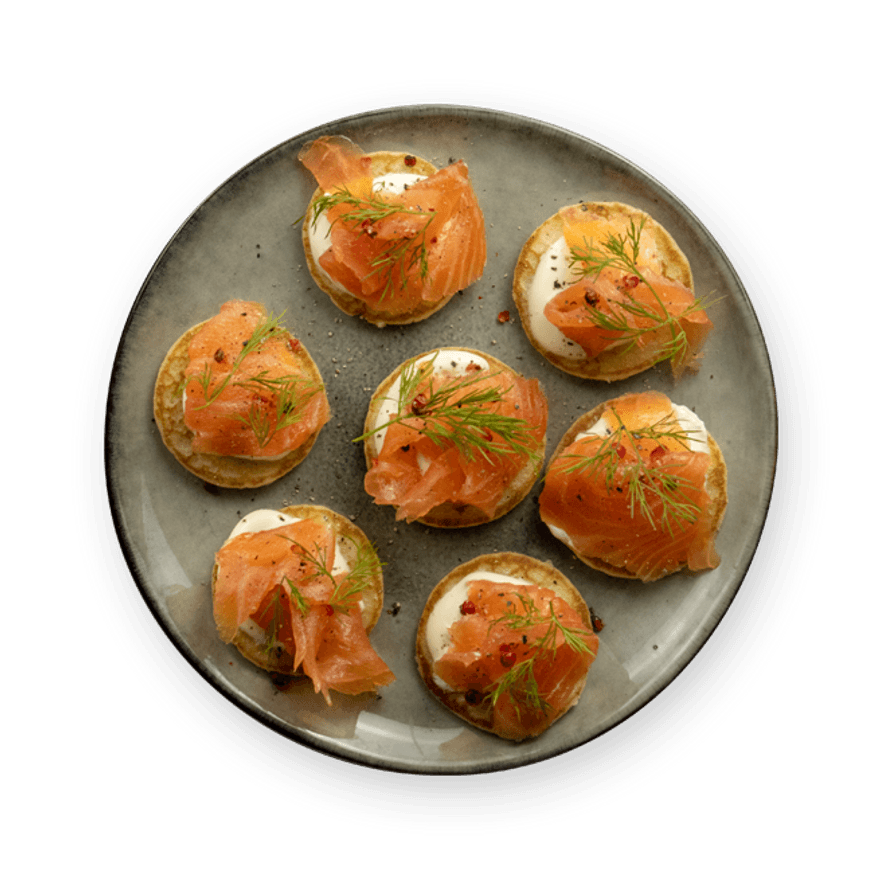 Mini blinis saumon ciboulette