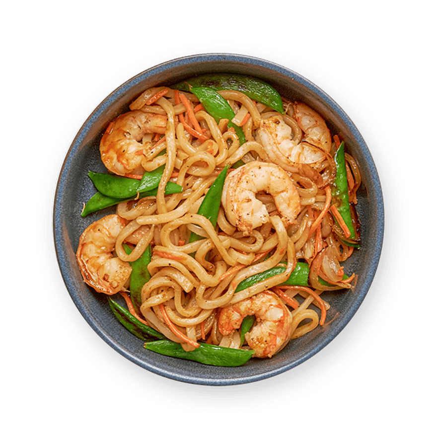 Nouilles udon aux crevettes