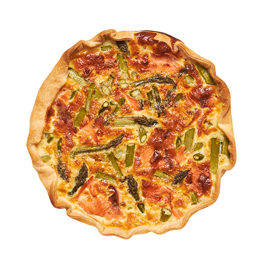 Quiche aux asperges & truite fumée