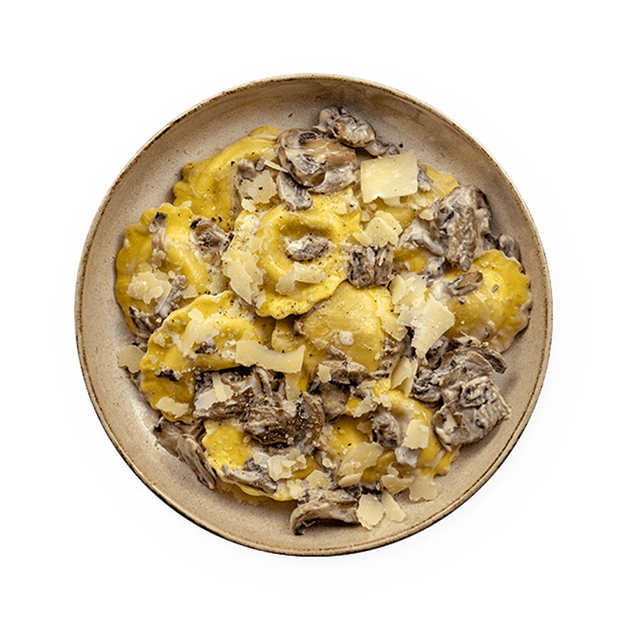 Ravioli à la crème de champignons