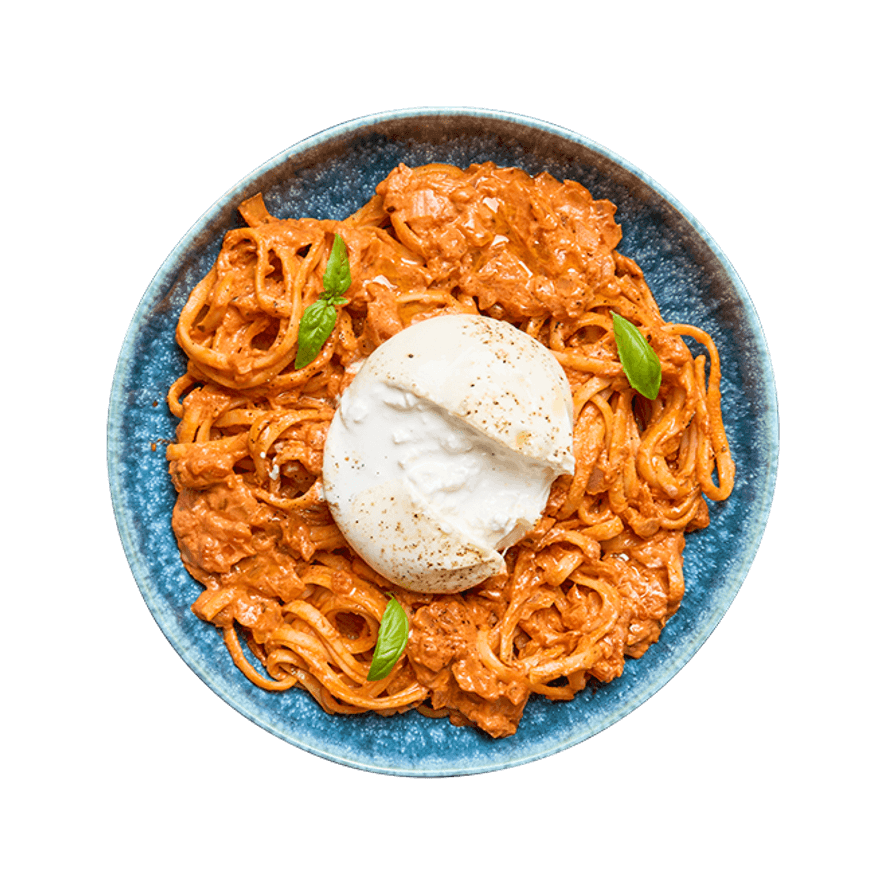 Pâtes crémeuses tomates & burrata