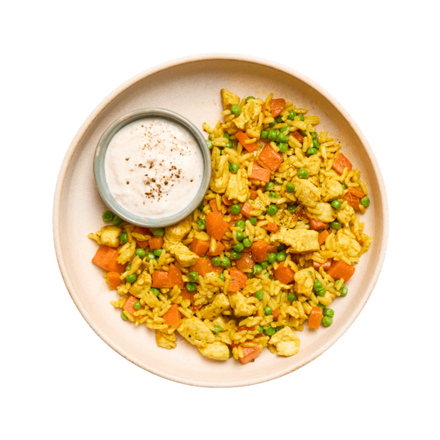 Riz sauté au poulet & épices douces
