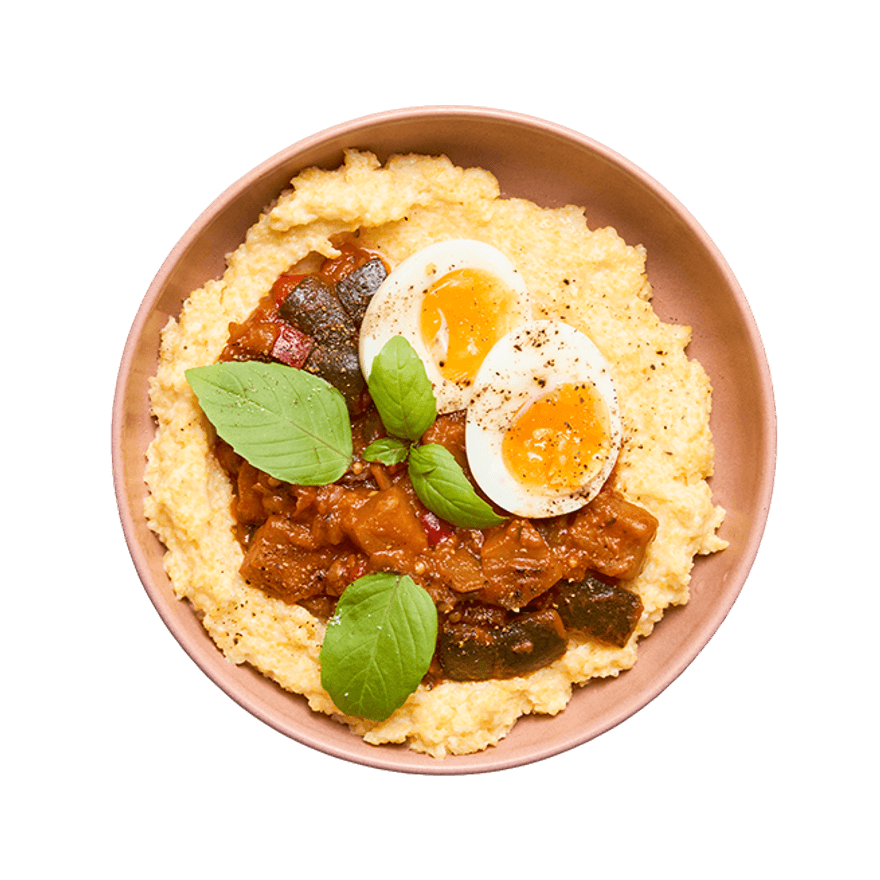 Polenta, ratatouille & œuf mollet