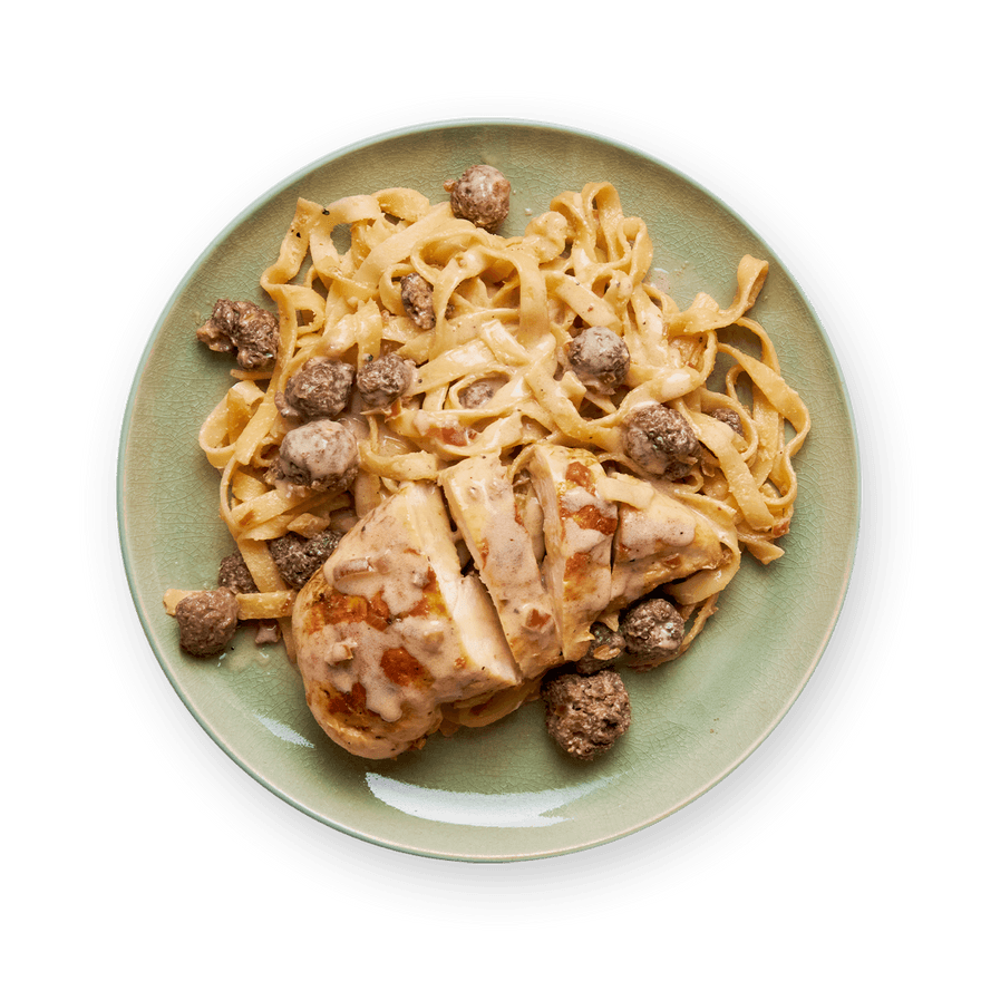 Poulet sauce morilles & tagliatelles