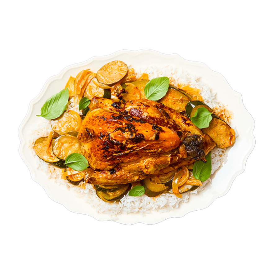 Pintade au curry & lait de coco