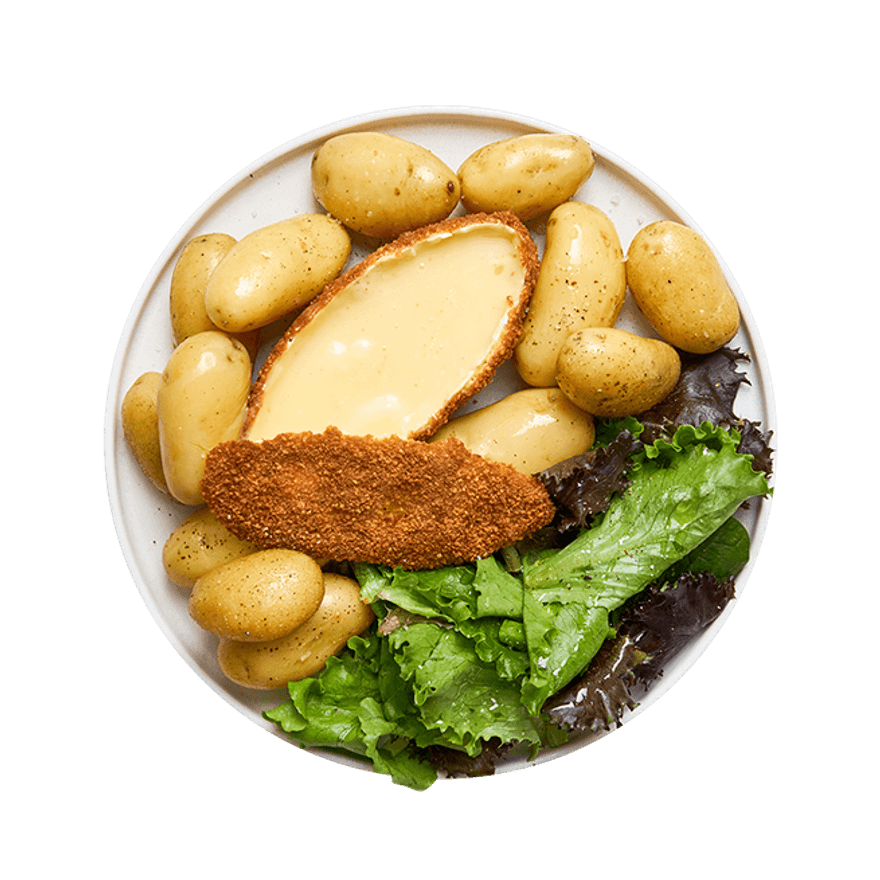 Fromage pané & pommes grenailles au air-fryer