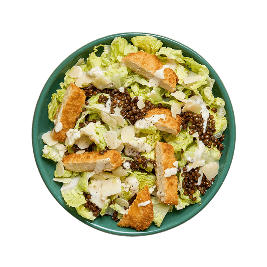 Salade césar végé aux lentilles croustillantes