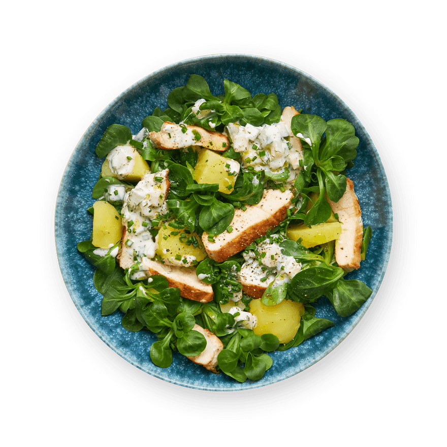 Bowl poulet, mâche & tzatziki