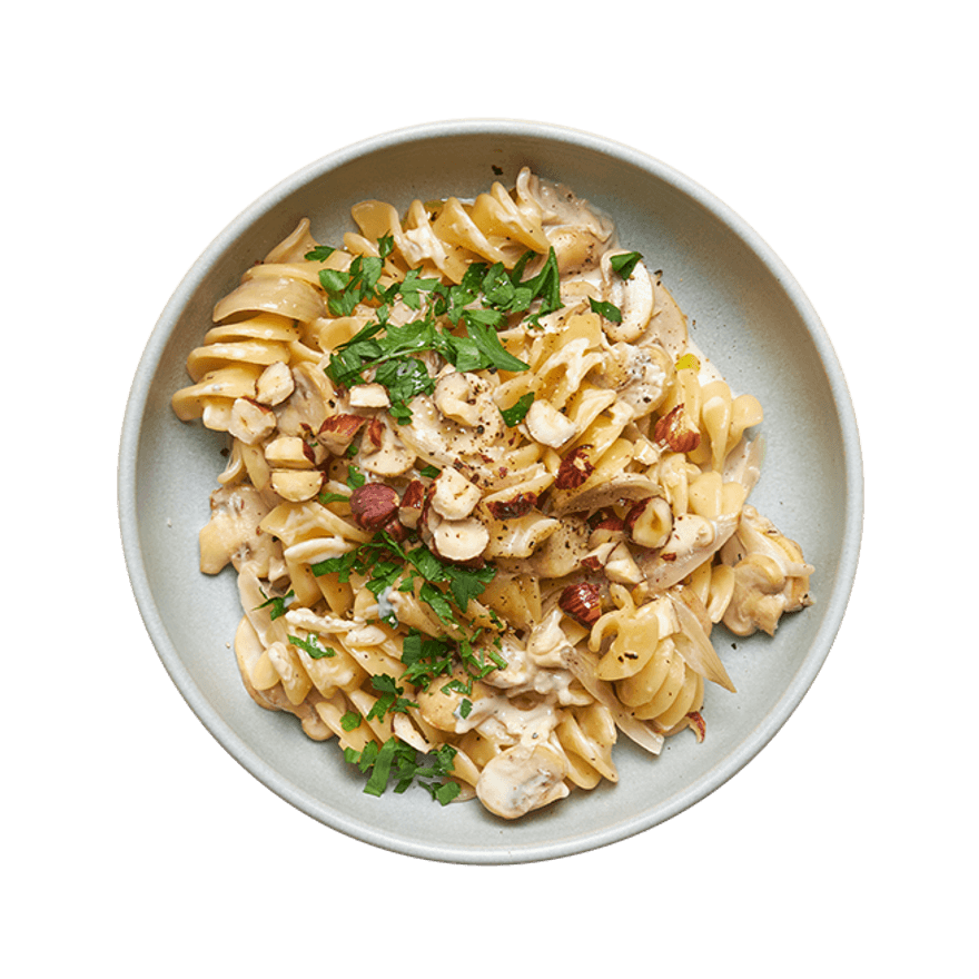 Pâtes crémeuses aux champignons & à l'ail