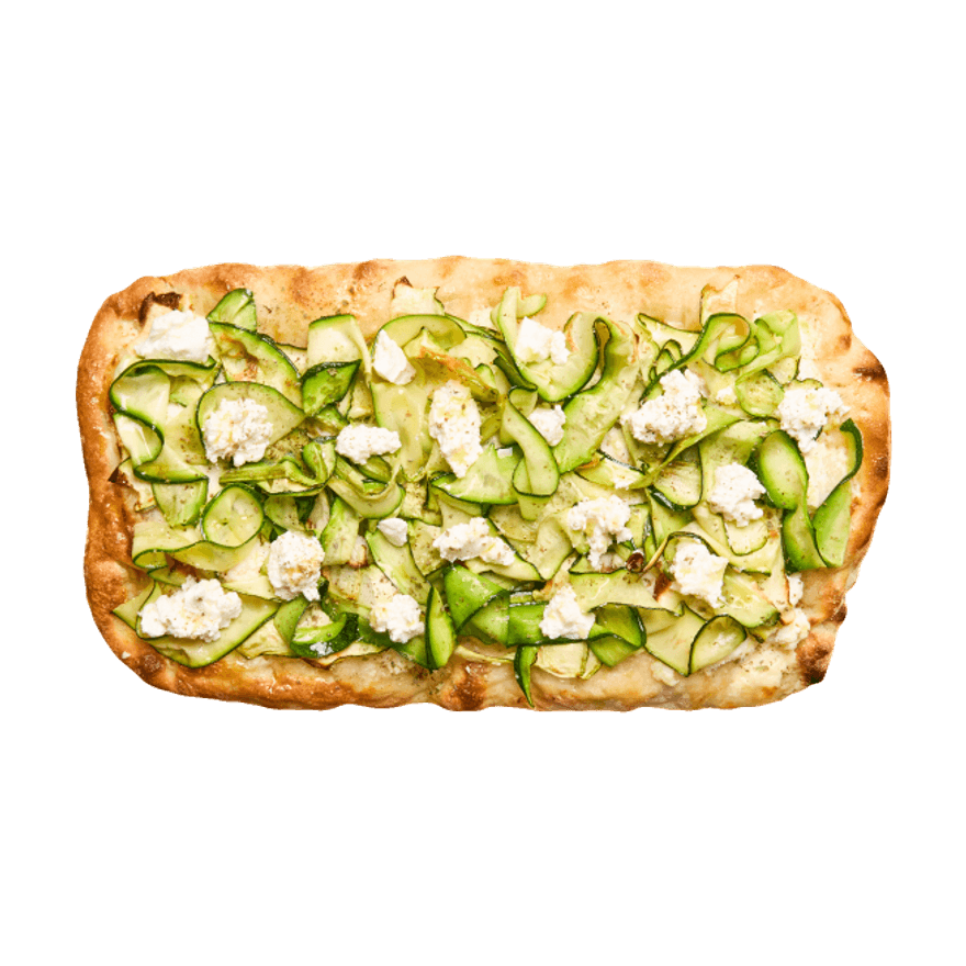 Pinsa ricotta & courgettes