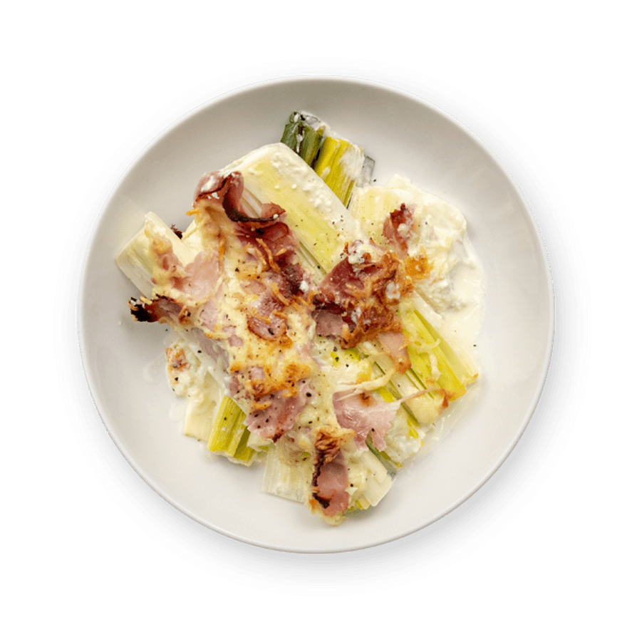 Grilled Leeks with Ham